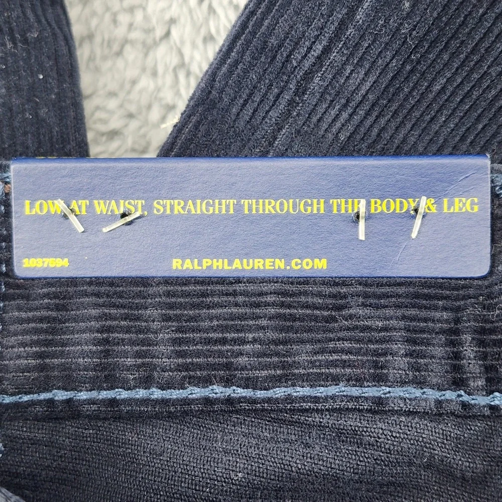 Polo Ralph Lauren Pants Mens 30x32 Navy Blue Corduroy Straight Low Rise Classic